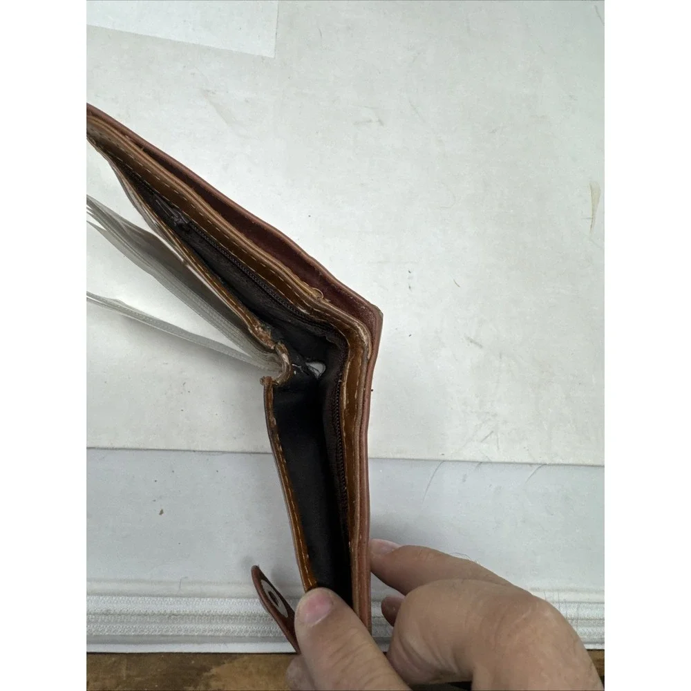 Giorgio‎ Armani Leather Card Holder Wallet In Brown